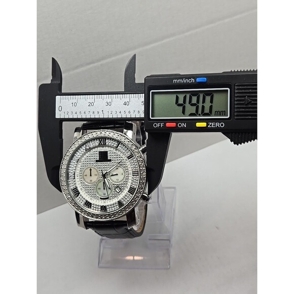 Joshua And Sons JS-28-01 Chronograph Quartz Watch Diamond Bezel Date New Battery - Picture 5 of 13
